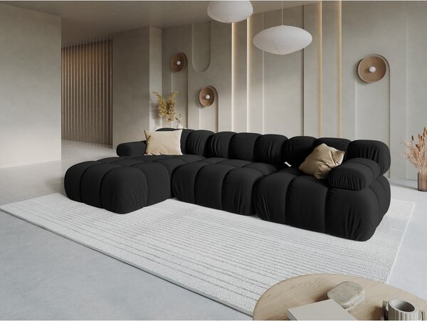 Divano in velluto nero 285 cm Bellis - Micadoni Home