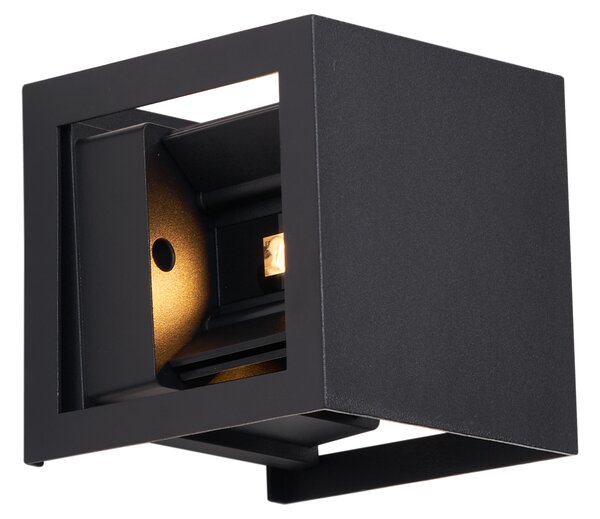 Lampada da Parete Moderna Nera Incl. LED IP44 - Edwin Quadro