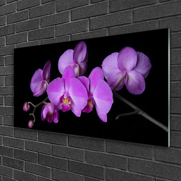 Quadro di vetro Orchidea Fiori di orchidea 100x50 cm 2 appendini