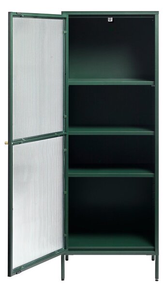 Vetrina in metallo verde Bronco, altezza 160 cm - Unique Furniture