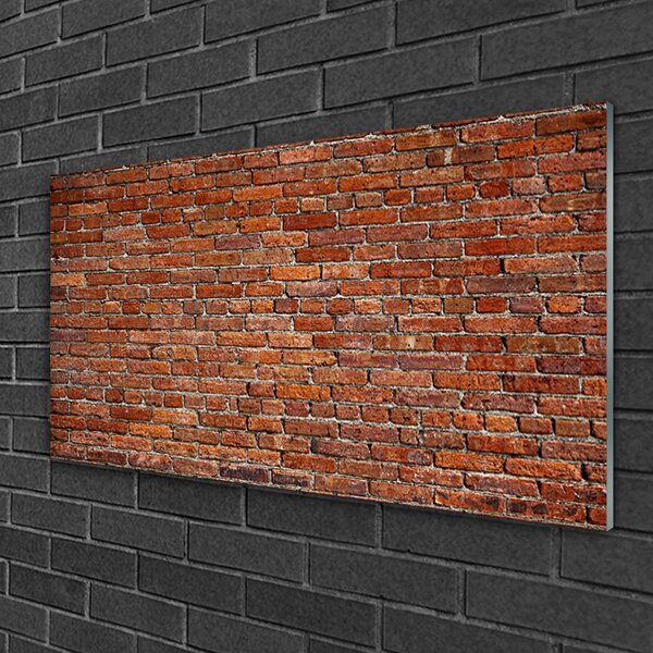 Quadro vetro Mattoni per pareti in mattoni 100x50 cm 2 appendini