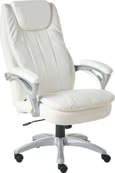 BELIANI Sedia da ufficio in bianco crema, seduta regolabile in altezza, girevole, stile moderno, ufficio, studio