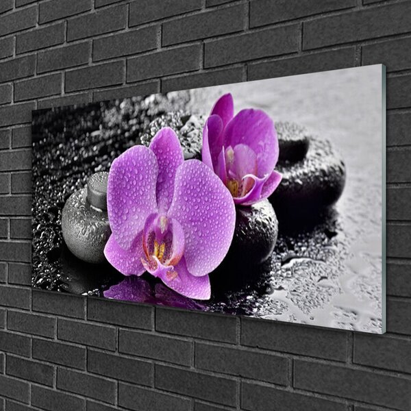 Quadro vetro Fiori di Orchidea Spa 100x50 cm 2 appendini