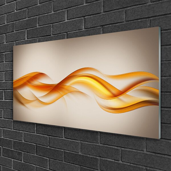 Quadro su vetro Arte delle onde astratte 100x50 cm 2 appendini