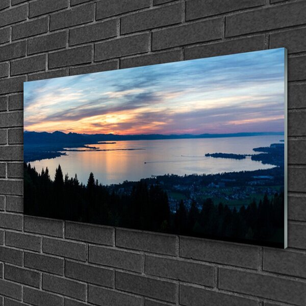 Quadro vetro Paesaggio di Ocean Beach 100x50 cm 2 appendini