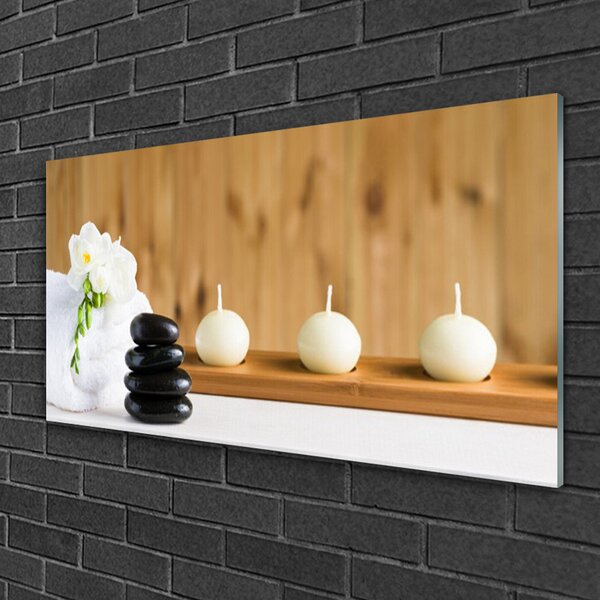Quadro in vetro Armadietto per candele termali 100x50 cm 2 appendini