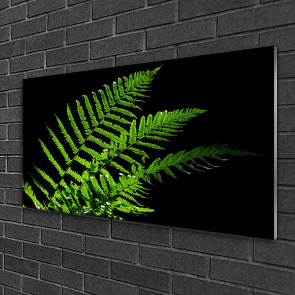Quadro in vetro Foglia di felce 100x50 cm 2 appendini