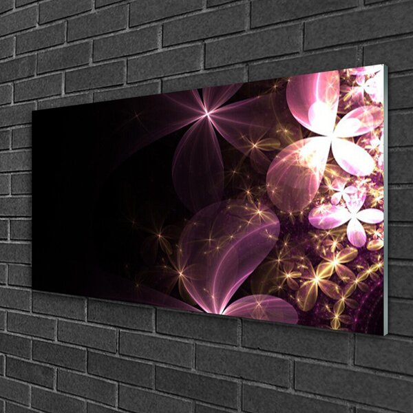 Quadro vetro Arte astratta dei fiori 100x50 cm 2 appendini