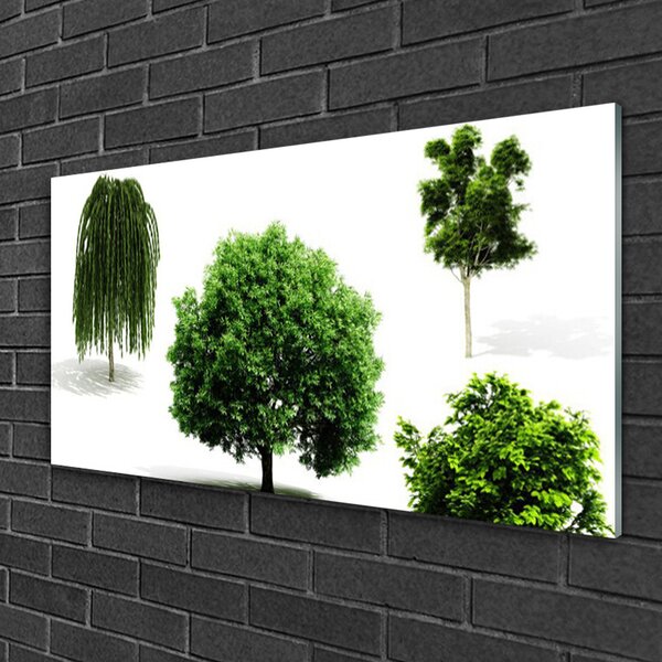 Quadro su vetro Alberi Natura 100x50 cm 2 appendini