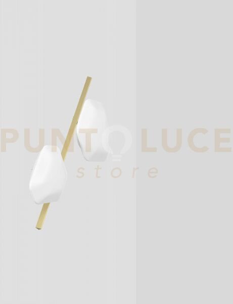 Modulor plafoniera applique 1 bianco satinato e ottone verniciato l
