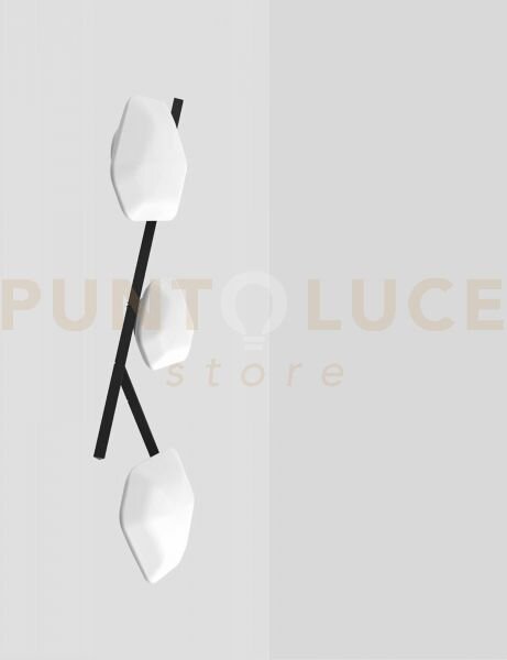 Modulor plafoniera applique 3 bianco satinato e nero opaco 2 l2298 