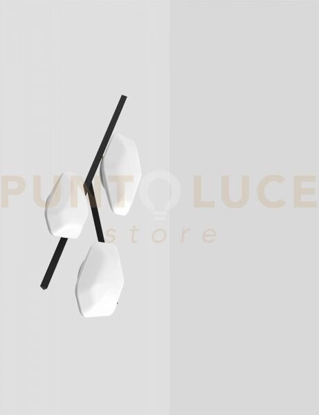 Modulor plafoniera applique 2 bianco satinato e nero opaco 2 l2298 