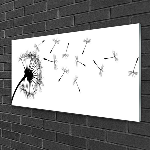 Quadro in vetro Dente di leone Fiore di dente di leone 100x50 cm 2 appendini