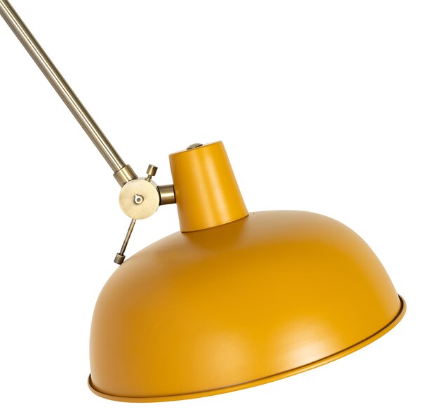 Lampada da parete retrò in acciaio giallo con bronzo - Milou