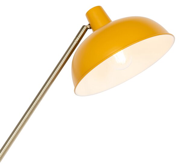 Lampada da terra retrò gialla con bronzo - Milou