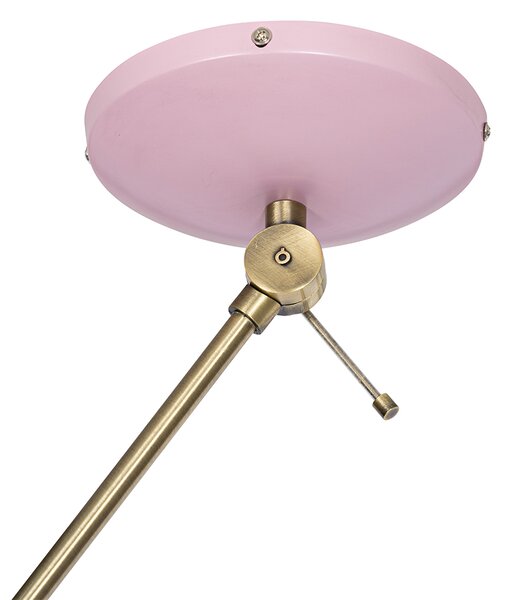 Plafoniera retrò rosa con bronzo - Milou