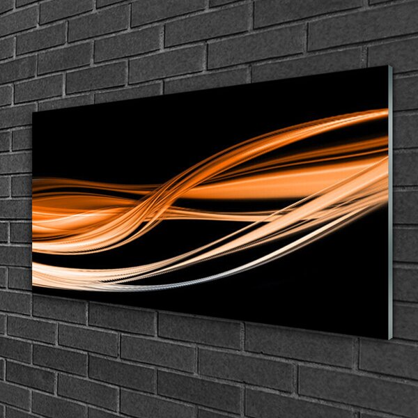 Quadro su vetro Arte delle onde astratte 100x50 cm 2 appendini