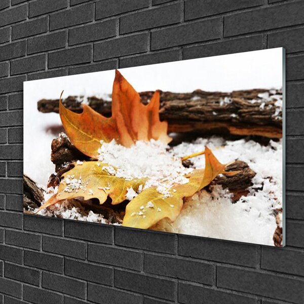 Quadro di vetro Foresta di foglie Autunno Natura 100x50 cm 2 appendini