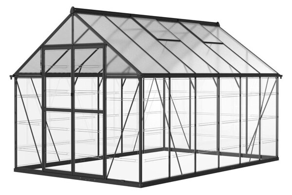 Serra da giardino in policarbonato Flora 2,4 x 3,6 m CoverTech nero