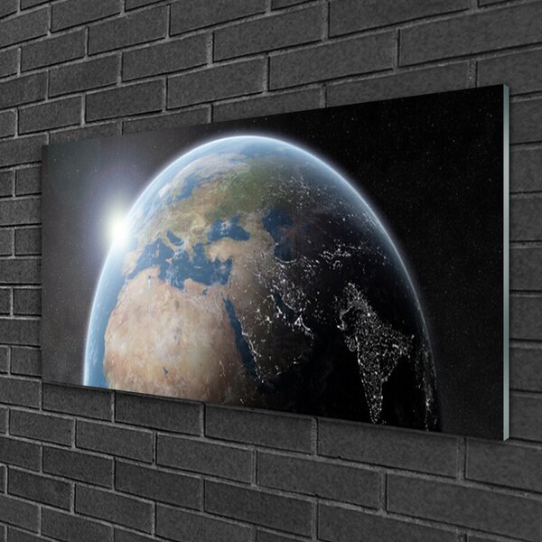 Quadro in vetro Pianeta Terra Universo 100x50 cm 2 appendini