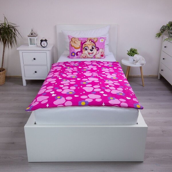 Set copripiumino e federa da bambini rosa in cotone per culla 100x135 cm Paw Patrol "Pawsome friendships grow" – Jerry Fabrics