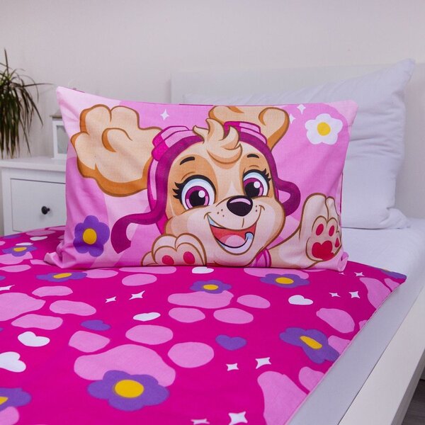 Set copripiumino e federa da bambini rosa in cotone per culla 100x135 cm Paw Patrol "Pawsome friendships grow" – Jerry Fabrics