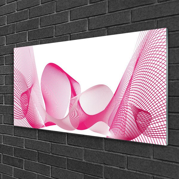 Quadro vetro Linee astratte Onde Arte 100x50 cm 2 appendini