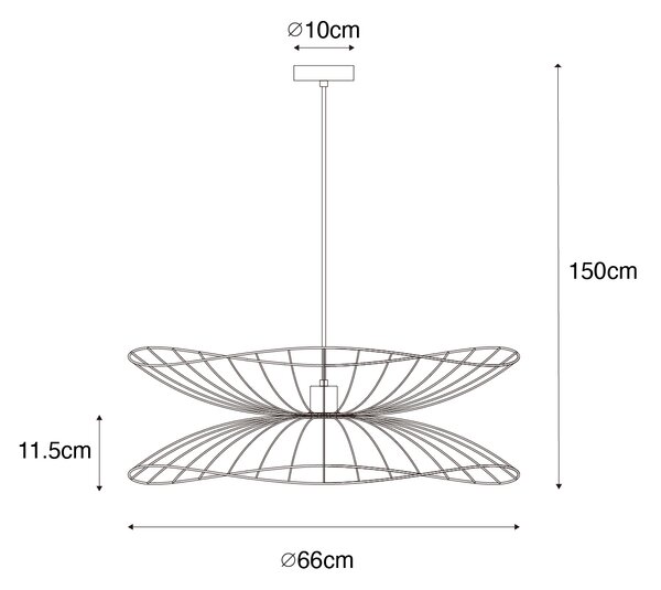 Lampada a sospensione di design bronzo 66 cm - Pua