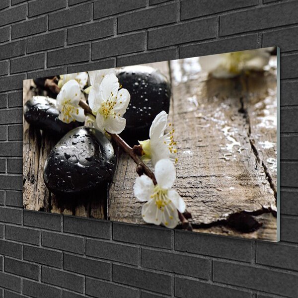 Quadro di vetro Fiori Ramo di frutta 100x50 cm 2 appendini