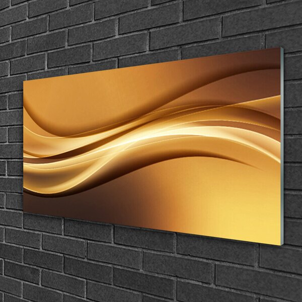 Quadro di vetro Arte delle onde astratte 100x50 cm 2 appendini