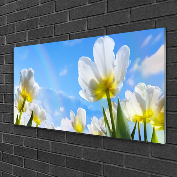 Quadro su vetro Piante Fiori Tulipani 100x50 cm 2 appendini