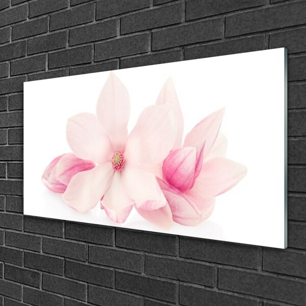 Quadro vetro Fiori di petali Pianta naturale 100x50 cm 2 appendini