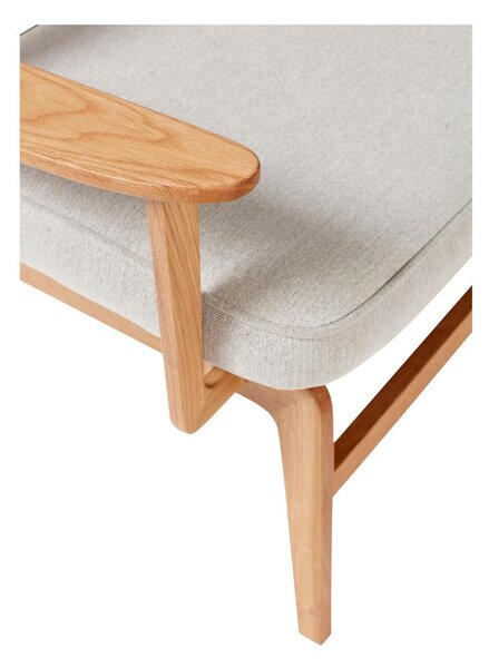 Poltrona grigia con struttura in legno di rovere Haze - Hübsch