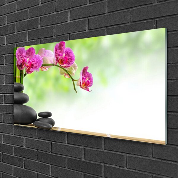 Quadro su vetro Kamie Zen Spa Germogli di bambù 100x50 cm 2 appendini