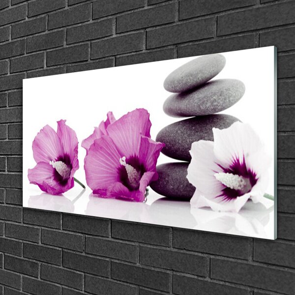 Quadro di vetro Fiori Aromaterapia 100x50 cm 2 appendini