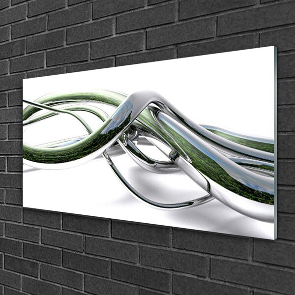 Quadro su vetro Arte delle onde astratte 100x50 cm 2 appendini