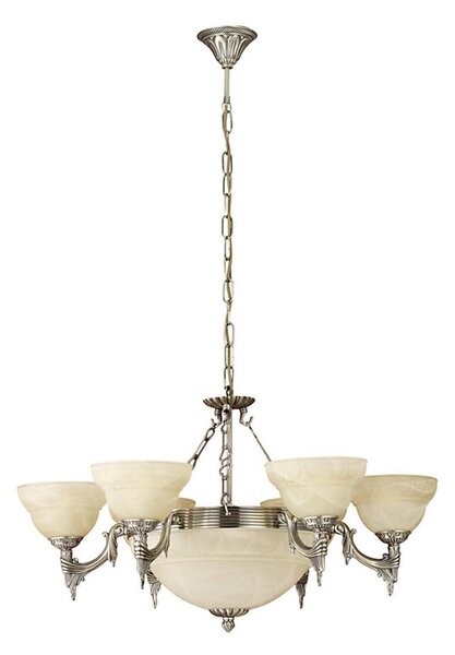 EGLO 85858 - Lampadario a sospensione con catena MARBELLA 9xE14/60W vetro in alabastro
