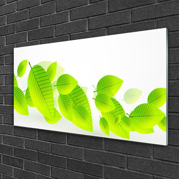 Quadro vetro Foglie Fiori Natura 100x50 cm 2 appendini