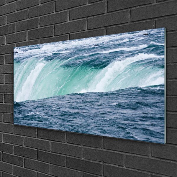 Quadro su vetro Cascata Natura Acqua 100x50 cm 2 appendini