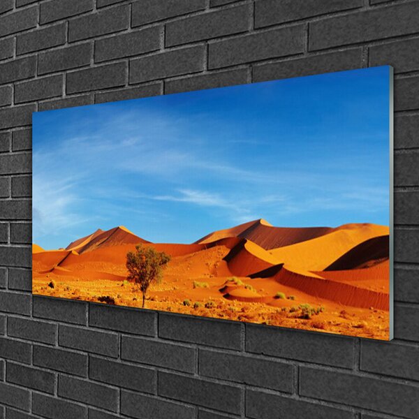 Quadro in vetro Sabbia per paesaggi del deserto 100x50 cm 2 appendini
