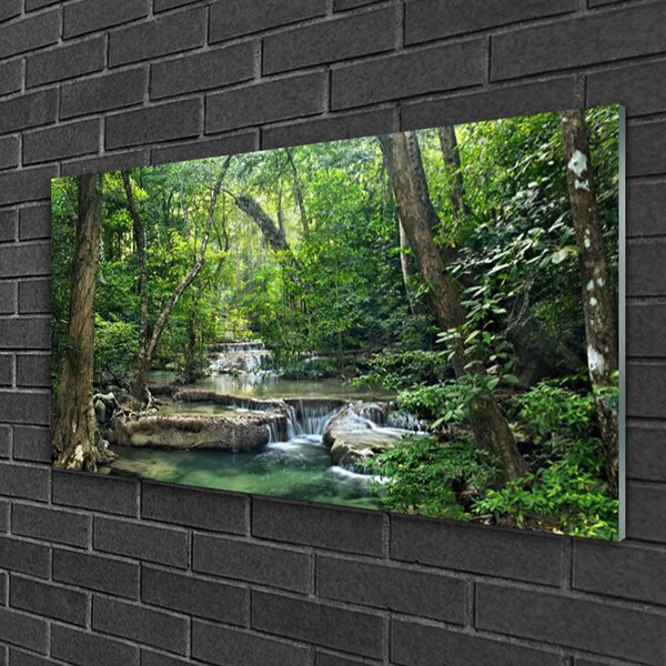 Quadro in vetro Foresta Natura 100x50 cm 2 appendini