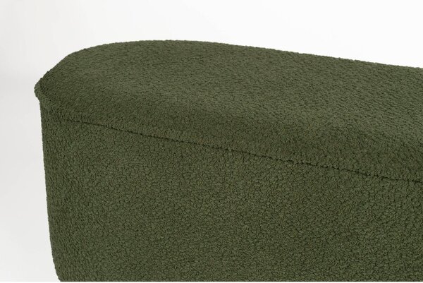 Panchina verde con rivestimento in bouclé Marcos – White Label