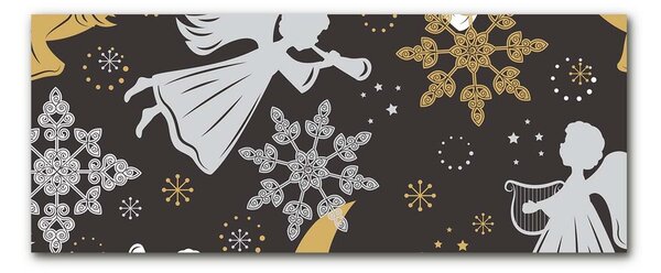 Quadro in vetro Fiocchi di neve Angeli di Natale 100x50 cm 2 appendini