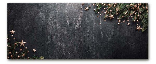 Quadro in vetro Ornamenti di stelle di Natale dell'albero di Natale 100x50 cm 2 appendini