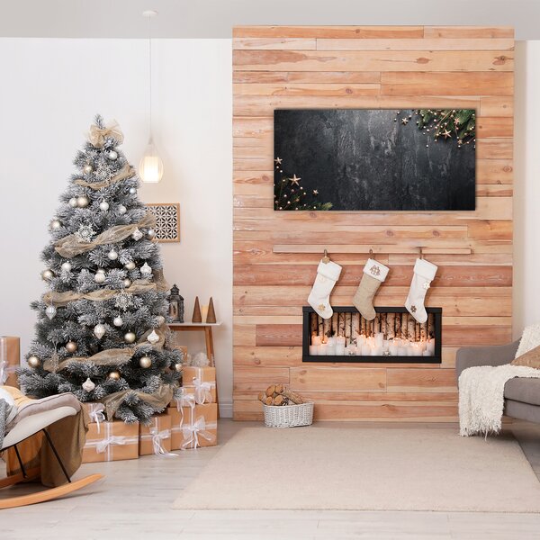 Quadro in vetro Ornamenti di stelle di Natale dell'albero di Natale 100x50 cm 2 appendini
