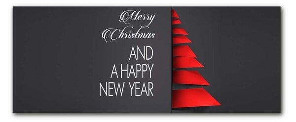 Quadro di vetro Decorazione dell'albero di Natale di astrazione 100x50 cm 2 appendini