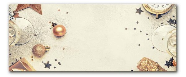 Quadro vetro Palline di Natale 100x50 cm 2 appendini