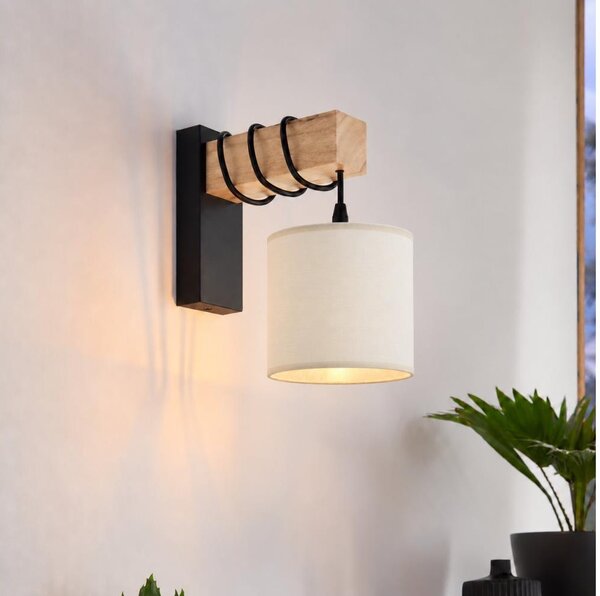 BRILAGI - Lampada da parete NUBILA 1xE27/60W/230V marrone/nero/crema