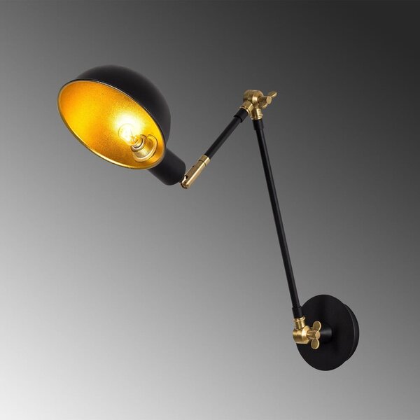 Lampada da parete nera/dorata ø 15 cm Sihen – Opviq lights