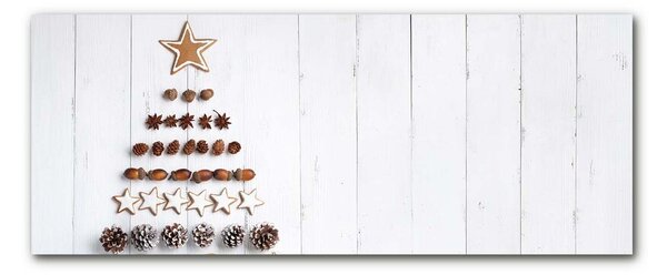 Quadro in vetro Ornamenti dell'albero di Natale del pan di zenzero di Natale 100x50 cm 2 appendini